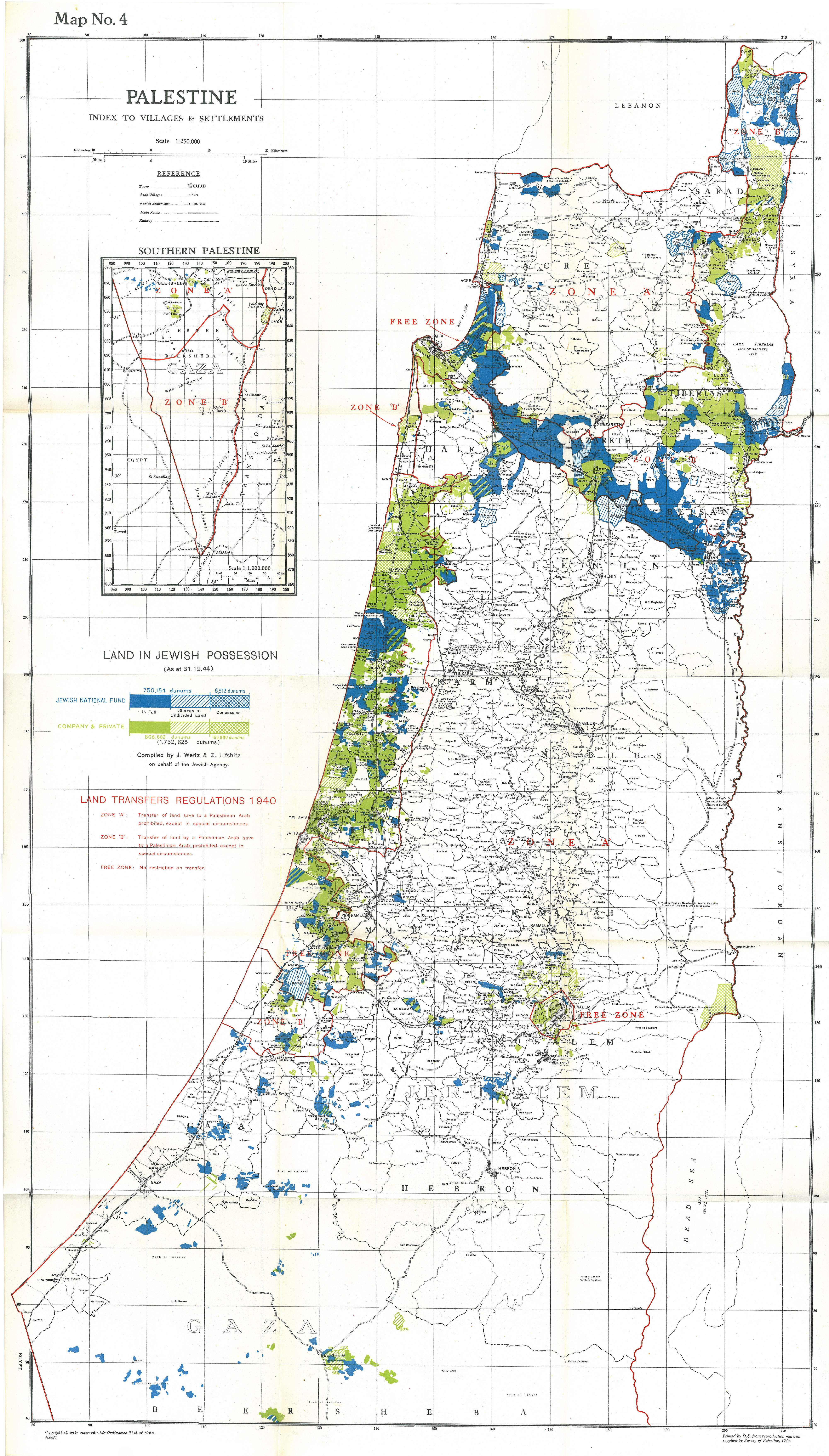 Jewish land ownership, 1944